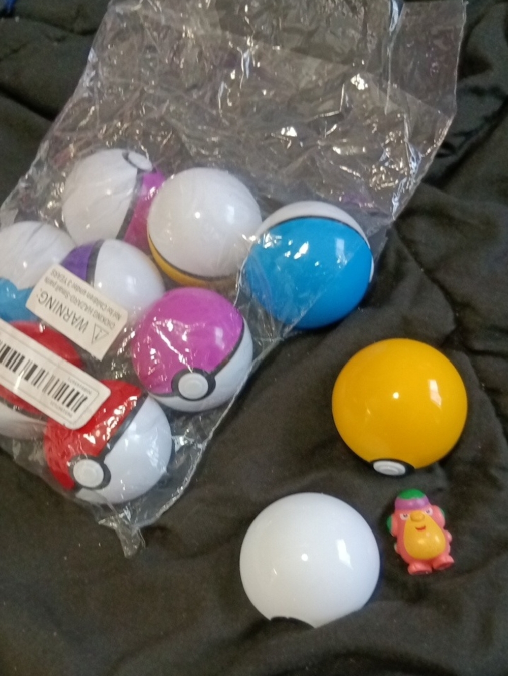 LPokemon Pocket Monster Balls - Yellow, Blue, Pink, White,Purple,Blue,Green&Red